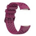 Solid Color Breathable Sports Silicone Watch Band For Fitbit Charge 6.