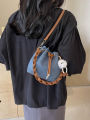 This year's popular bags women's 2024 new trendy fashion casual denim shoulder bag commuter crossbody bucket bag. 