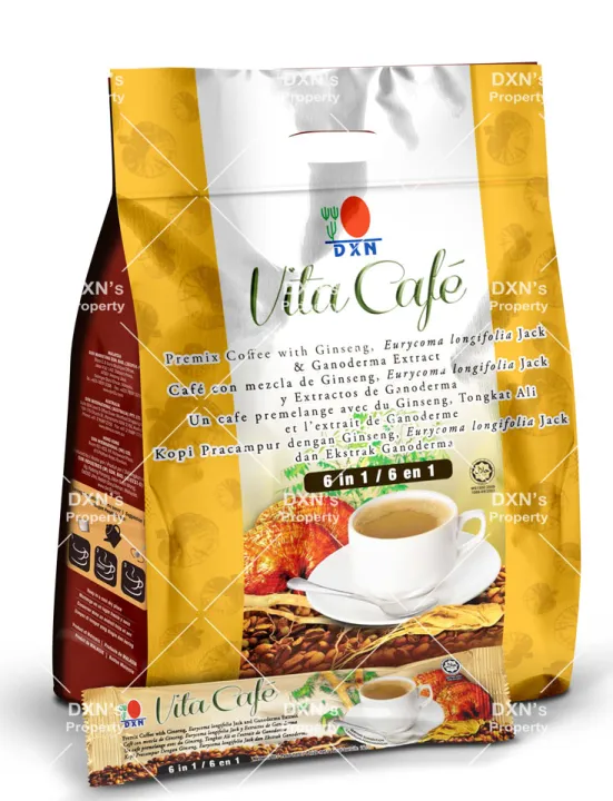 DXN Vita Cafe 6 in 1 with Tongkat Ali and Ganoderma extract.