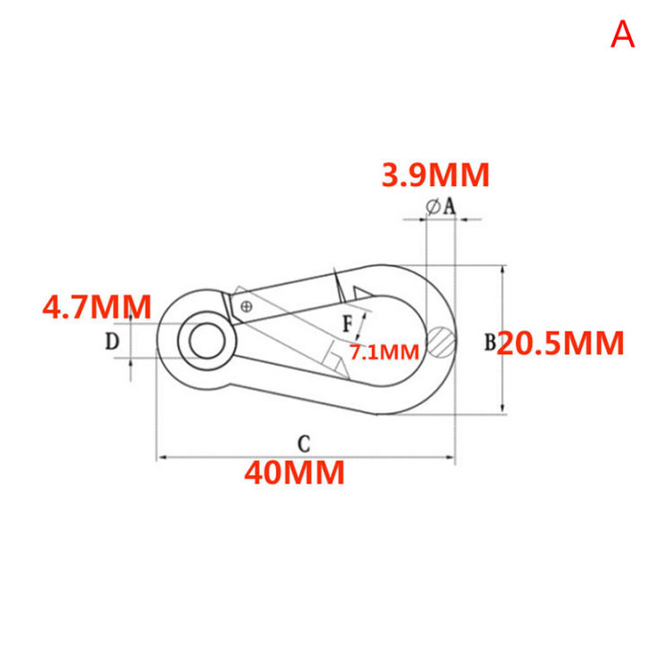 Multifunctional 304 Stainless Steel Spring Snap Carabiner Quick Link Lock Ring Hook Snap Shackle Chain Fastener Hook Demoo