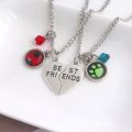 【DIV MALL】(NEW)2020 Ladybug Cat Noir Necklaces Friends Choker Half Heart Girl Friendship Love Gift.