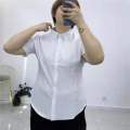 Large Size Women's200Catty Bust140Thin Stretch Formal Wear Professional White Shirt Women's plus-Sized White.
