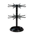 Metallic Counter Top Spinner Display Stand Convenient Multi-tiered Transparent Jewelry Rotating Ring Display Holder Compact. 