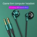 【Expert Recommended】 Durable 3.5mm Jack 3.5mm Wired Earphones Dual Plug Headset Dual Jack Headphones in Ear Earbuds Wired Headset for Desktop/Computer/PC. 