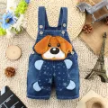 Small wholesale men's and women's clothes baby children's bib jeans baby summer crawl clothes short pants. 