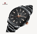 NAVIFORCE 8029 New Luxury Men Watches Casual Luminous Date Clock Stainless Steel Male Quartz Wristwatches-Black. 