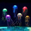 Artificial Swim Luminous Jellyfish Aquarium Decoration Silicone Odorless Plants Luminous Fish Tank Ornaments Landscape Supplies.