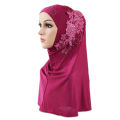 Malaysia Muslim Hijab Scarf One Piece Amira Solid Flower Rhinestone Shawl Women Headscarf Ready To Wear Musulmane Femme Cap Hat. 