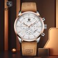 BENYAR Binya 2021 Trendy Gentleman Style Fan Calendar Six-Pin Small Dial Men's Quartz Watch BY-5104. 