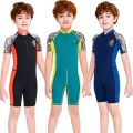 Children Swimsuit Fashion Printed Surfing Thin Diving Wetsuit For Kids Boys Short Swimwear One Piece Suit Swimming Scuba.