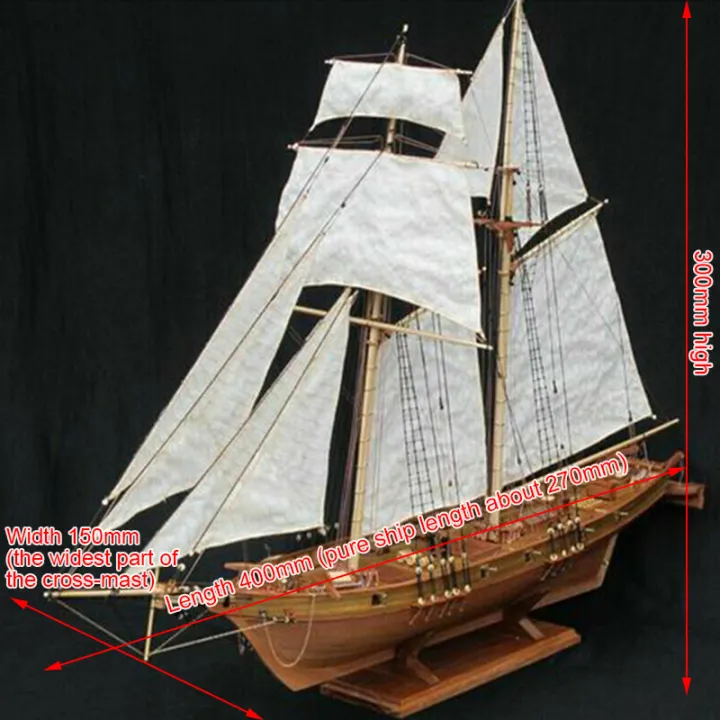 1:100%20Halcon%20Wooden%20Sailing%20Boat%20Model%20DIY%20Kit%20Ship%20Assembly%20Decoration%20Gift%20-%20Image%204
