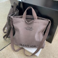 BataBata Japanese Canvas Men's and Women's Simple Cross-body Bag Wash Canvas Thick Handbag Large Capacity Arts Students Package Satchel. 