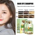 Pure Natural Herbal Hair Dye Shampoo Women Men Fast Change Hair Color Non-irritating Repair Coffee Brown Hair Styling Care. 