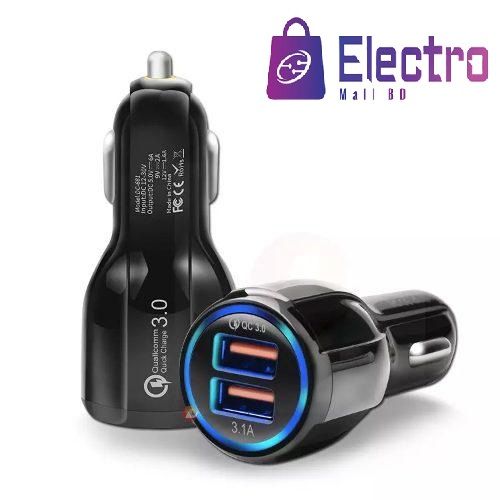 RECRSI CAR-E55 2USB Car Charger (6.1A Quick Charge, Type-C Supported)