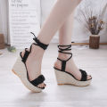 Women's Wedge Sandals Summer2022New Korean Style All-Matching Strap Platform Shoes with Fairy Dress Shoes High Heels.