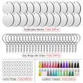 300PCS Sublimation Blanks Keychains Bulk, Keychains Ornament Set.