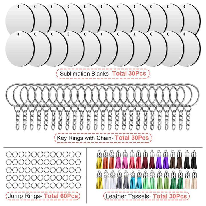 300PCS%20Sublimation%20Blanks%20Keychains%20Bulk,%20Keychains%20Ornament%20Set%20-%20Image%204