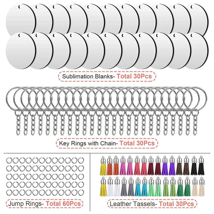300PCS%20Sublimation%20Blanks%20Keychains%20Bulk,%20Keychains%20Ornament%20Set%20-%20Image%204
