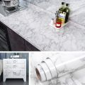 White Marble Wallpaper 1 miter Peel and Stick Countertops for Kitchen Waterproof Vinyl Countertop Contact Paper for Desk Cover Dresser Top Counter Top Covering Table Sticker. 