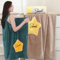 Hot selling star pocket absorbent girls can wear bath towels and coral velvet bath skirts wholesale ladies bathrobes. 