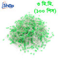 3mm Green Colour LED (PACK OF 100). 