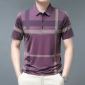 Polo Shirt Men Summer Casual Stripe Polo Tee Shirt Loose Thin Male Polos Shirts Tops. 