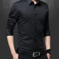 Black Textured Formal Shirt For Men - Formal Shirt For Men. 