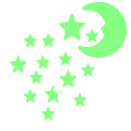 12pcs-Wall Decoration Radium Sticker Small Moon & Star. 