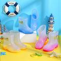 Children's rain boots, men's and women's non-slip, lightweight, four-season water shoes, crystal slippers, fully transparent water boots, toddler baby rain boots.