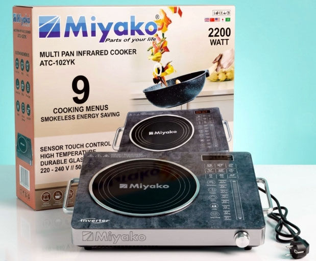 Miyako [Inverter] Infrared Cooker Smokeless And Energy Savings - Cook Efficiently With Miyako Infrared Cooker - Smokeless And Energy-Saving Appliance | ATC-102YK