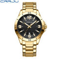 CRRJU 5003  Stainless Steel Simple Fashion Date Analog  Wrist Watch For Men. 