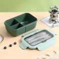 1100ML Lunch Box For Adults and Student ,3 Grids Leakproof Microwaveable Seal Bento Box With Fork Spoon and Knife. 