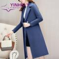 Ladies Coat Long Sleeve Slim Fit Single Button Woolen Coat. 