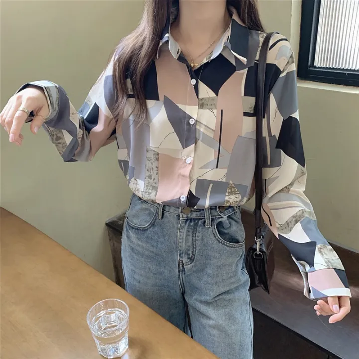 Hong%20Kong%20Style%20Long%20Sleeve%20Shirt%20Women's%20Spring%20and%20Autumn%20Korean%20Style%20Loose%20Design%20Retro%20Hong%20Kong%20Style%20French%20Sweet%20Gentle%20Shirt%20Fashion%20-%20Image%206
