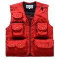Multifunction cket Fly Photography Vest Sleeveless Jacket Coat Outdoor Camping Angling Volunteer Canvas Mesh Waistcoat-Beige.