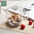 Daily Breakfast Oatmeal Mug Milk Cup Transparent Glass Large Mug Gelas Kaca Juice Tea Coffee Yogurt. 