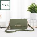 (New)[Zime] women meager bag quare bag cloth pattern turn Lock bag the tide female handbag holed diagonal body bag. 