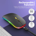 Rechargeable Wireless Bluetooth Rgb Ultra-Thin Mouse - Stylish Rgb Lighting With Versatile Connectivity. 