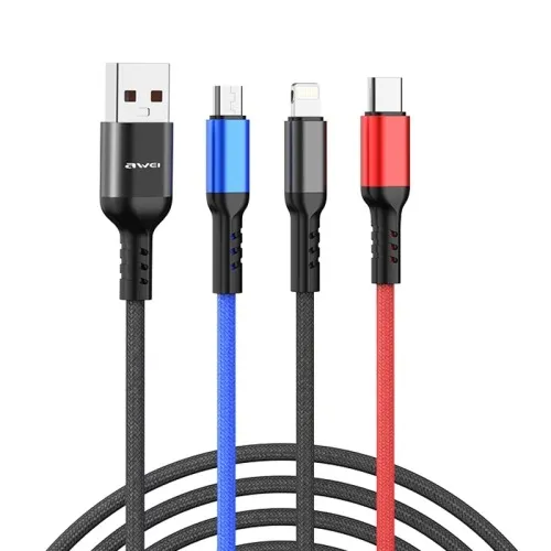 Awei%203%20in%201%20Multi%20Charging%20Cable%20For%20Usb%20Micro%20&%20Type%20C%20-%20Image%202