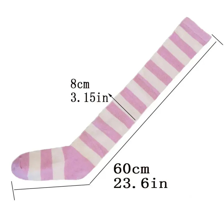 Trendy%20Women%20High%20Stockings%20Anime%20Stripe%20Socks%20Leg%20Warmth%20Over%20Knee%20Thigh%20Soft%20Dance%20Socks%20Ladies%20Preppy%20Cosplay%20Long%20Stocking%20-%20Image%202