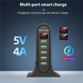 USLION 5 Port USB Charger HUB Multi USB Charging Station Dock Desktop Wall Home LED Display Universal New Chargers EU US UK Plug. 