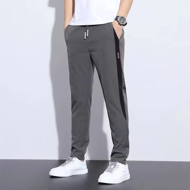 Summer%20Thin%20Ice%20Silk%20Pants%20Men's%20Summer%20New%20Korean%20Style%20Trendy%20Sports%20Casual%20Pants%20Straight%20Loose%20Long%20Pants%20-%20Image%203