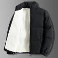 Men Stand Collar Casual Coats Puffer Jacket Mens Fleece Lined Jackets Autumn Winter Thicken Warm Cotton Padded Parkas Plus Size. 