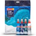Camel Fluid Acrylic Colors kit 3 pack (12 pcs color+3 pcs canvas+3 pcs apron) Sunset, Aqua & Monochrome.