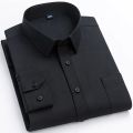 High Quality Cotton Men Dress Shirts Long Sleeve Middle-aged Luxury Plain Color Business Casual Social Male Shirt Regular Fit. 