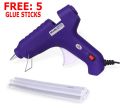 Hot Melt Glue Gun with 5 Free Glue Sticks – Ideal for Craft, DIY & Repair.