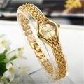 Golden Bracelet Watch for Women Small Dial Ladies Wristwatch Steel Elegant Quartz Female Clock. 
