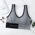 Sports Vest Anti-Exposure Color Matching Backless Crop-Top Bandeau Underwired Padded Bottoming Underwear.