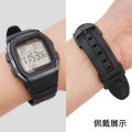 Rubber Watch Band for Casio W-96H Watch Strap Accessories PU Plastic Bracelet with Special Interface. 