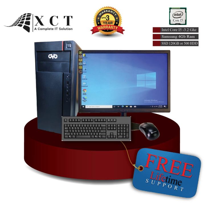 Full Setup Computer Intel Core I5 CPU 8/4 GB RAM 120GB SSD OR 500GB HDD 17" LED Monitor With Keyboard+Mouse 2024